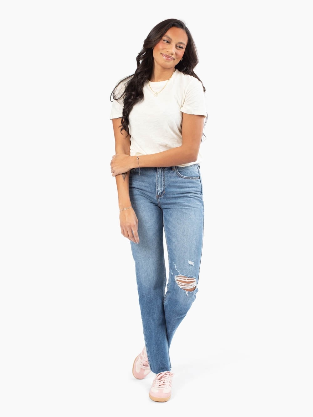 Sienna Vintage Straight Ankle Tall Jean - Medium Distressed Wash - NWT